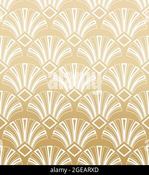 Geometrisches Gatsby-Muster Im Art Déco-Stil In Gold Stock Vektor