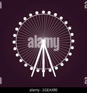 Großes Riesenrad-Symbol. Vektorgrafik. Stock Vektor