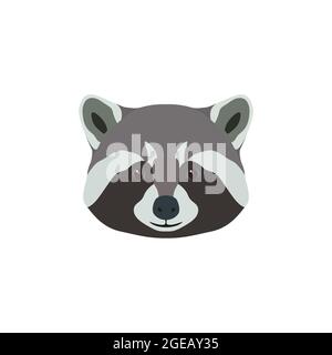 Wilder Waschbär-Kopf. Tiermaskottchen. Vektorgrafik. Stock Vektor