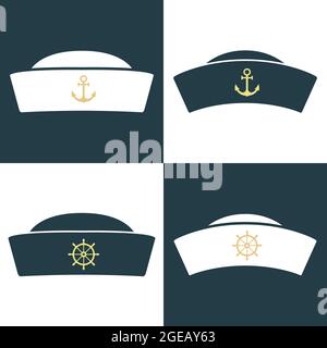 Matrosenmütze-Ikone. Vektorgrafik. Stock Vektor