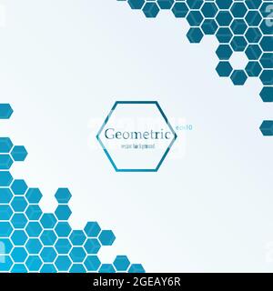 Abstrakter Hintergrund mit blauen Sechsecken. Vektorgrafik. Stock Vektor