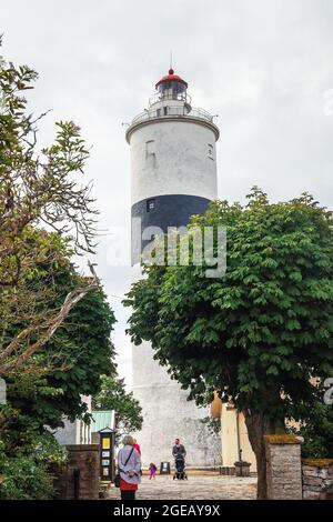 Leuchtturm Långe Jan / Tall John im Vogelzentrum ottenby am Südkap von Öland in der Ostsee, Schweden Stockfoto