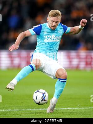 Kamil Jozwiak von Derby County in Aktion während des Sky Bet Championship-Spiels im MKM Stadium, Hull. Bilddatum: Mittwoch, 18. August 2021. Stockfoto