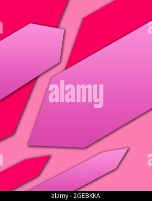 Rote und rosa Formen mit Schatten Hintergrund Illustration Stockfoto