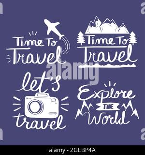 Zitate zu Inspirationen für Reisen Stock Vektor