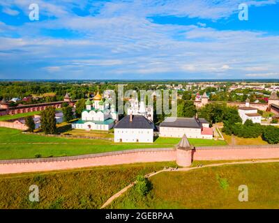 Das Heiland-Kloster von St. Euthymius Luftpanorama in der Stadt Susdal, Goldener Ring von Russland Stockfoto