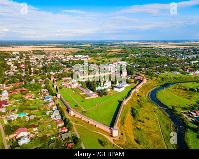 Das Heiland-Kloster von St. Euthymius Luftpanorama in der Stadt Susdal, Goldener Ring von Russland Stockfoto