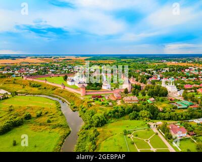 Das Heiland-Kloster von St. Euthymius Luftpanorama in der Stadt Susdal, Goldener Ring von Russland Stockfoto