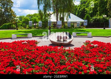 WLADIMIR, RUSSLAND - 09. AUGUST 2020: Denkmal für Wladimir Kirsche im Zentrum der Stadt Wladimir, Goldener Ring von Russland Stockfoto