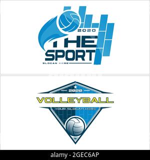 Sportverein mit Volleyball-Emblem Logo Stock Vektor