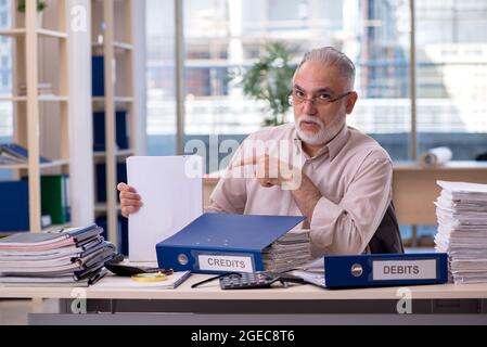 Erfahrener männlicher Buchhalter im Budgetplanungskonzept Stockfoto