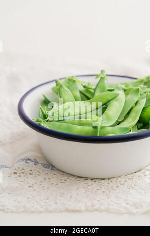 Nahaufnahme von Zuckerschnappungen Stockfoto