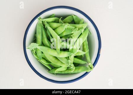 Nahaufnahme von Zuckerschnappungen Stockfoto