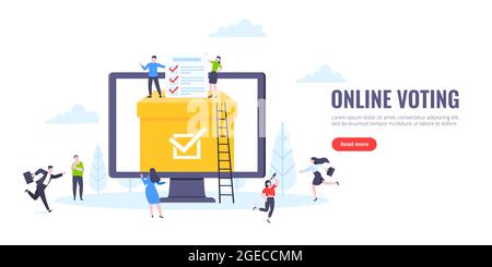 Online-Abstimmung Konzept flache Stil Design Vektor Illustration. Stock Vektor