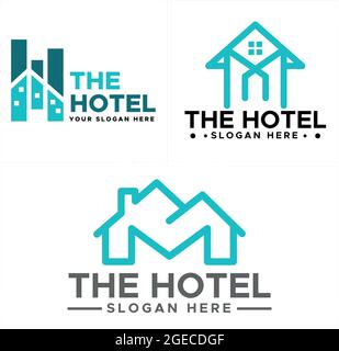 Hotel Business Hotel Apartment Logo Design Stock Vektor