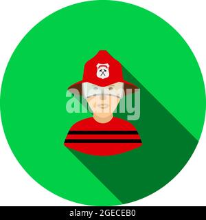 Feuerwehrsymbol. Flaches Kreiseldesign Mit Langen Schatten. Vektorgrafik. Stock Vektor