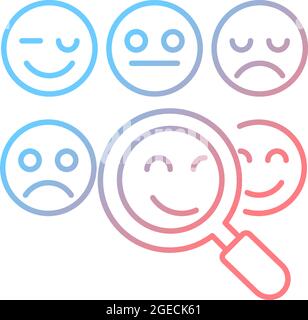 Symbol für linearen Vektor des Gradienten beim Lesen von Emotionen Stock Vektor