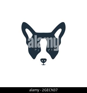 Silhouette Hundekopf-Symbol. Hundegesicht einfaches Design. Vektorgrafik. Stock Vektor