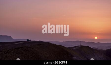 Israel, Negev, den Ramon Krater, den Ramon Krater ist der weltweit größte Karst erosion Cirque. Es ist an der Spitze des Mount Negev befindet. Die Ramon Cra Stockfoto