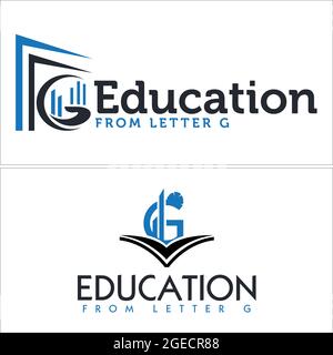 Illustration anfängliche Buchdiagramm modernes Bildungslogo Stock Vektor