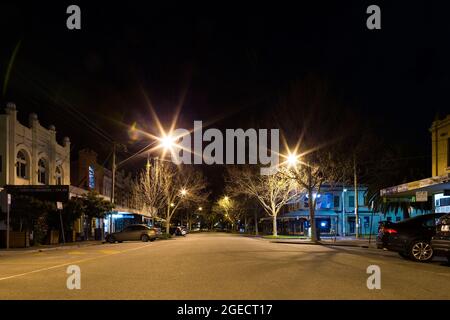 Melbourne, Australien, 26. August 2020. Melbourne unter Ausgangssperre, eine Stadt ohne Leben. Blick auf Armstrong Street, Middle Park. Kredit: Dave Hewison/Speed Media/Alamy Live Nachrichten Stockfoto