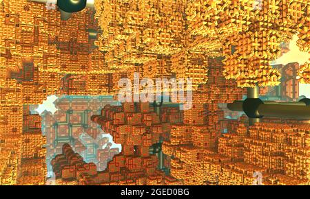 Computergestützte Illustration ideal für Buchcover-Design, Hintergrundebene in Composite Art Kreation Stockfoto
