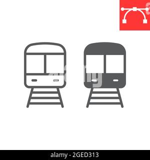 Bahnlinie und Glyphensymbol Stock Vektor