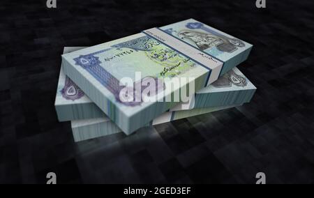 Arabische Emirate Dirhams Geldpaket 3d-Illustration. 500 AED Dubai Banknotenbündel. Konzept von Finanzen, Bargeld, Wirtschaftskrise, Unternehmenserfolg, re Stockfoto