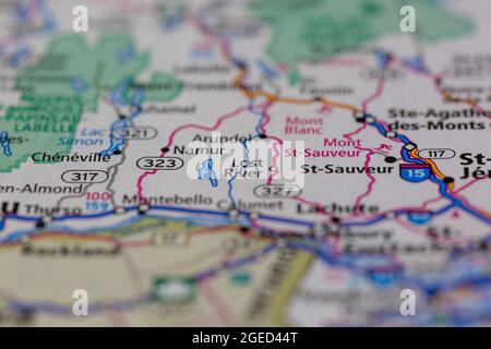 Lost River Quebec Kanada wird auf einer Straßenkarte oder Geografie-Karte angezeigt Stockfoto