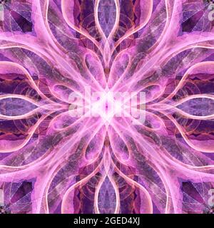 Nahtlose abstrakte bunte geometrische florale Oberfläche Muster wiederholen symmetrisch. Verwenden Sie für Modedesign, Heimtextilien, Tapeten, Drucke. Stockfoto