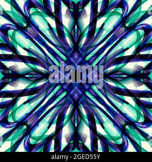 Nahtlose abstrakte bunte geometrische florale Oberfläche Muster wiederholen symmetrisch. Verwenden Sie für Modedesign, Heimtextilien, Tapeten, Drucke. Stockfoto