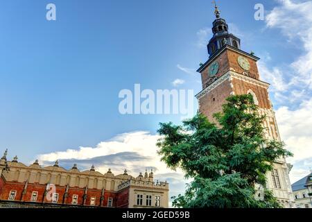 Krakau Altstadt bei sonnigem Wetter, HDR Bild Stockfoto