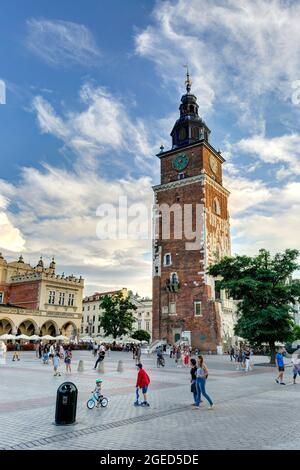 Krakau Altstadt bei sonnigem Wetter, HDR Bild Stockfoto