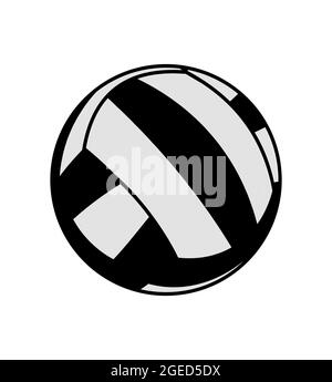 Volleyball. Sportausrüstung für Sportler. Isoliert auf weißem Hintergrund. Symbol, Symbol. Monochromer Grafikvektor. Stock Vektor