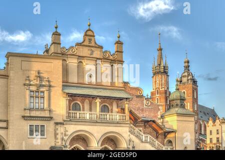 Krakau Altstadt bei sonnigem Wetter, HDR Bild Stockfoto