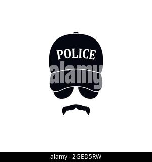 Polizist mit Baseballmütze und Sonnenbrille. Vektorgrafik. Stock Vektor