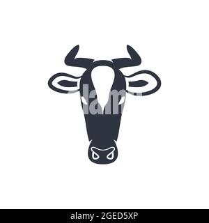 Silhouette des Kuhkopfes. Vektorgrafik. Stock Vektor
