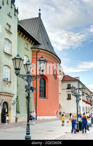 Krakau Altstadt bei sonnigem Wetter, HDR Bild Stockfoto