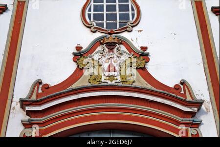 Barockkirche (Detail) in Diamantina, Minas Gerais, Brasilien Stockfoto