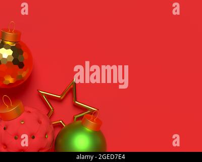 Weihnachtsszene mit 3d-Elementen. Stockfoto