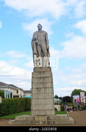 Greenwich, William IV Statue, London, 2021.die Statue wurde vom Bildhauer Samuel Nixon in Granit gemeißelt. Es wurde ursprünglich in der Stadt L ausgestellt Stockfoto
