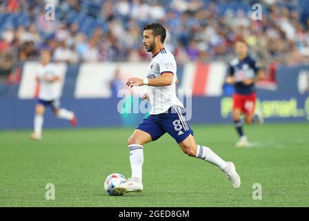 18. August 2021; Foxborough, MA, USA; D.C. United Mittelfeldspieler Felham Martins (8) in Aktion während eines MLS-Spiels zwischen D.C. United und New England Revolution im Gillette Stadium. Anthony Nesmith/CSM Stockfoto