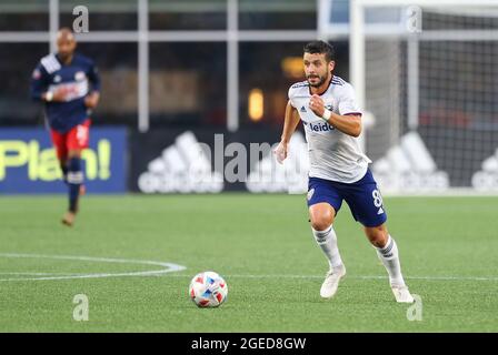 18. August 2021; Foxborough, MA, USA; D.C. United Mittelfeldspieler Felham Martins (8) in Aktion während eines MLS-Spiels zwischen D.C. United und New England Revolution im Gillette Stadium. Anthony Nesmith/CSM Stockfoto