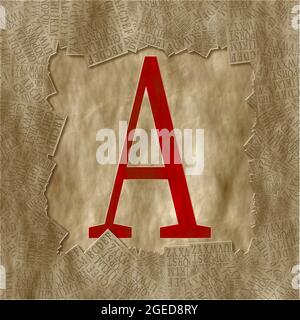 Monogramm des Großbuchstaben A , Design: Gerahmt Stockfoto