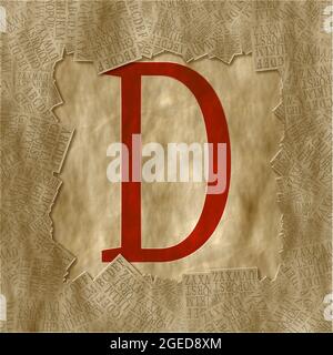 Monogramm des Großbuchstaben D , Design: Gerahmt Stockfoto