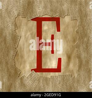 Monogramm des Großbuchstaben E , Design: Gerahmt Stockfoto