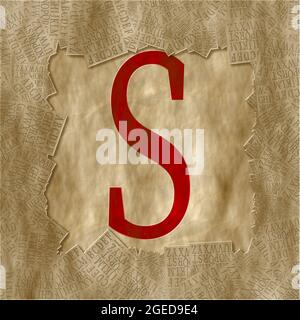 Monogramm des Großbuchstaben S , Design: Gerahmt Stockfoto