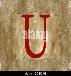 Monogramm des Großbuchstaben U , Design: Gerahmt Stockfoto