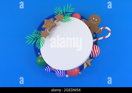 3d-Illustration für Neujahr und Weihnachten Stockfoto