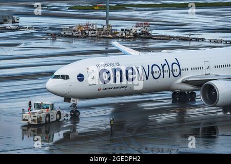 Jets am internationalen Flughafen Haneda Stockfoto